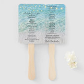 Éventail Plage tropicale Mariage à cordes en bord de mer (Devant et derrière)