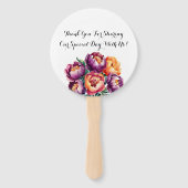 Éventail Plum et orange Aquarelle Peony Bouquet Mariage (Dos)