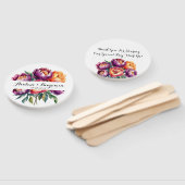 Éventail Plum et orange Aquarelle Peony Bouquet Mariage (Non-assemblé)