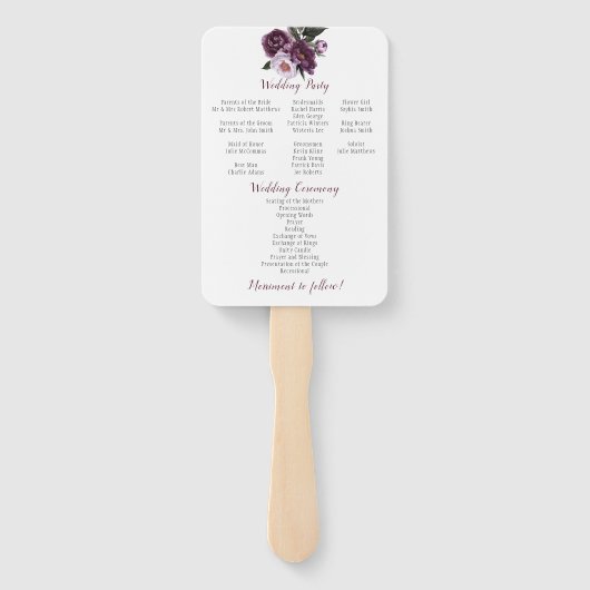 Éventail Plum violet Lavande pivoines Programme de verdure (Dos)