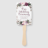 Éventail Plum violet Lavande pivoines Programme de verdure  (Devant)