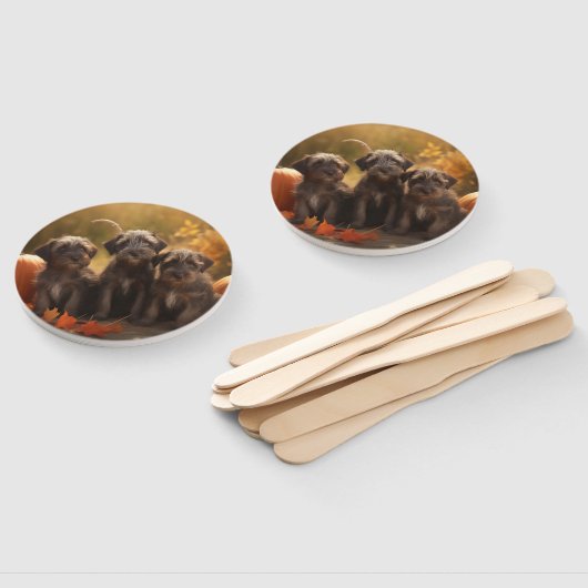 Éventail Pointeur à poils durs Griffon Puppy Automne (Non-assemblé)