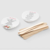 Éventail Pois et pivoines Programme de mariage Ventilateur (Non-assemblé)