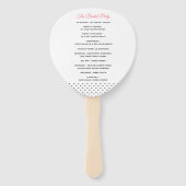 Éventail Pois et pivoines Programme de mariage Ventilateur (Dos)