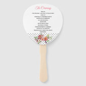 Éventail Pois et pivoines Programme de mariage Ventilateur (Devant)