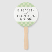 Éventail Pois verts, Motif à points Polka, points, Mariage (Dos)