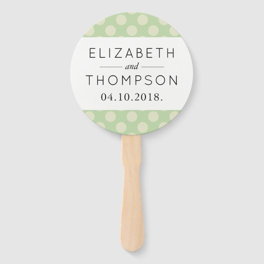 Éventail Pois verts, Motif à points Polka, points, Mariage (Devant)