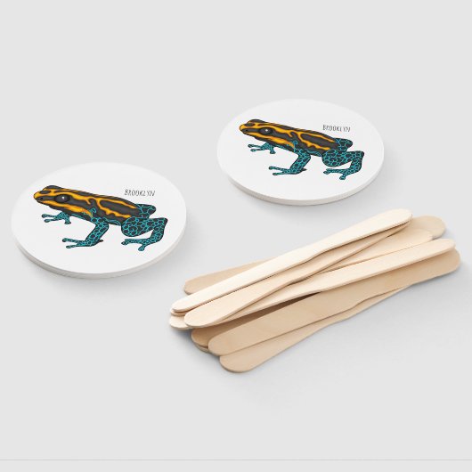 Éventail Poison dart frog cartoon illustration  (Non-assemblé)