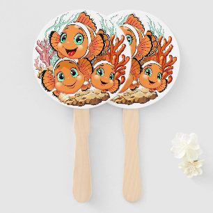 Éventail Poisson clown Dessin animé mignon Famille Sous l'e