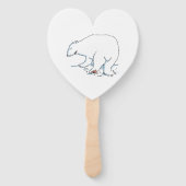 Éventail Polar Bear heart hand fans (Dos)