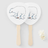 Éventail Polar Bear paddle hand fans (Devant et derrière)