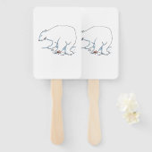 Éventail Polar Bear rectangle hand fans (Devant et derrière)
