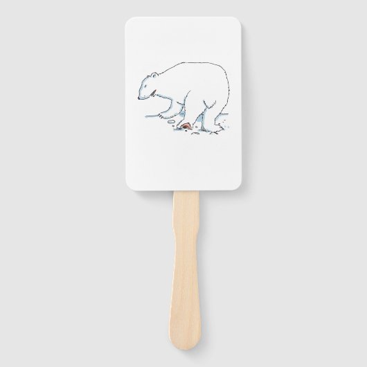 Éventail Polar Bear rectangle hand fans (Devant)