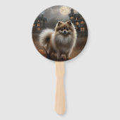 Éventail Pomeranian Halloween Épouvantable (Devant)