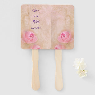Éventail Ponie rose romantique personnalisée