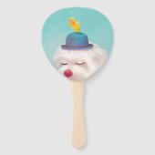 Éventail Portrait de chien clown méditatif (Devant)