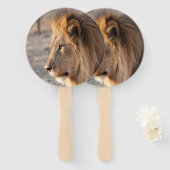 Éventail Portrait de Lion (Devant et derrière)