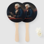 Éventail Portrait en miniature, Benjamin Franklin Père fond (Devant et derrière)
