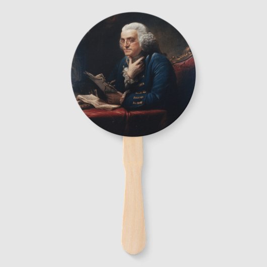 Éventail Portrait en miniature, Benjamin Franklin Père fond (Devant)