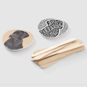 Éventail portrait unique de mignon chien noir labrador (Non-assemblé)