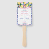 Éventail Positano Lemons Carreaux Bleus Programme de mariag (Dos)