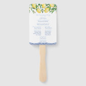 Éventail Positano Lemons Pale Blue Accents Programme de mar (Dos)