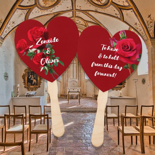 Éventail Pour avoir un Mariage Red Roses