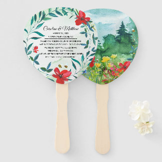 Éventail prairie sauvage | Mariage de peinture Fleur sauvag