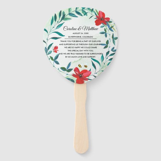 Éventail prairie sauvage | Mariage de peinture Fleur sauvag (Devant)