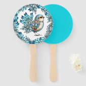 Éventail Précieux Bling Oiseaux Thème Invitation (Devant et derrière)