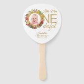 Éventail Premier anniversaire magnifique Floral Photo Rose  (Devant)