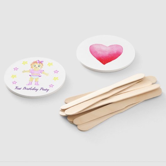 Éventail Première fête de fille anniversaire (Non-assemblé)