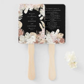 Éventail Premium Black Elegant Pampas Grass Tropical Jungle (Devant et derrière)