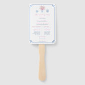Éventail Preppy Pastel Bleu Et Mariage Chinoiserie Rose (Dos)
