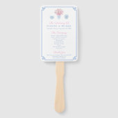 Éventail Preppy Pastel Bleu Et Mariage Chinoiserie Rose (Devant)