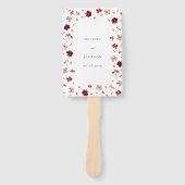 Éventail Pressé rose rouge et crème, programme de mariage f (Devant)