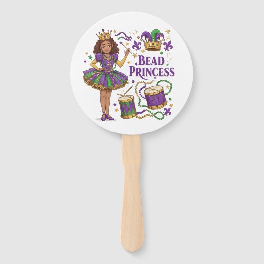 Éventail Princesse de Perles - Mardi Gras (Devant)
