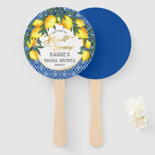 Éventail Principale Fête des mariées tropicale citrons de t (Devant et derrière)