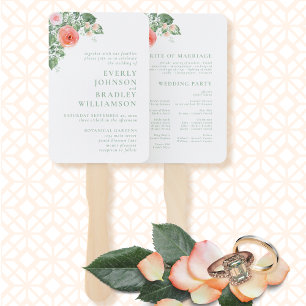 Éventail Printemps Été Aquarelle Floral Chic Roses Programm