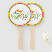 Éventail Printemps Été Fleurs sauvages (Devant et derrière)