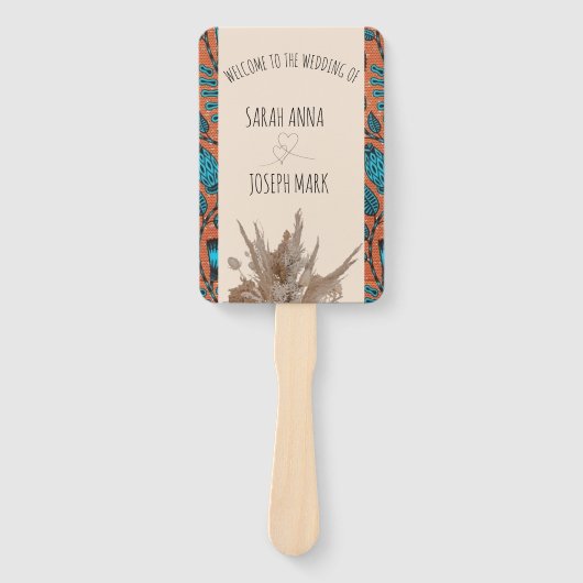 ÉVENTAIL PROGRAMME AFRICAIN DE MARIAGE IMPRIMÉ VENTILATEUR  (Devant)