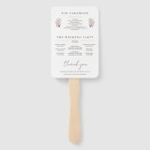 Éventail Programme Boho de mariage botanique Fans (Dos)