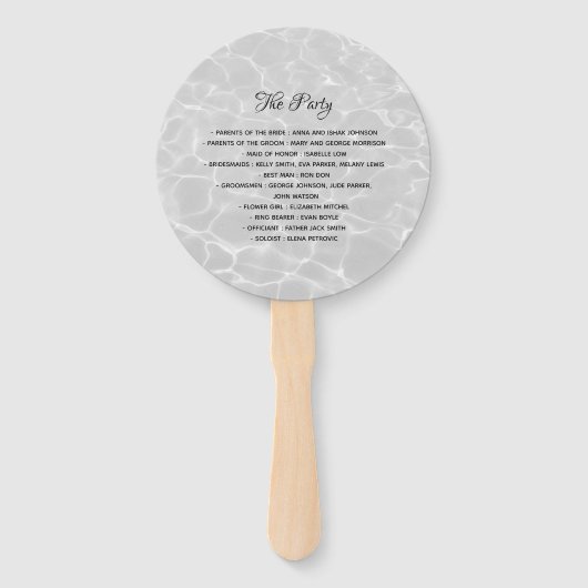 Éventail Programme Chic Black Photo Wedding (Dos)