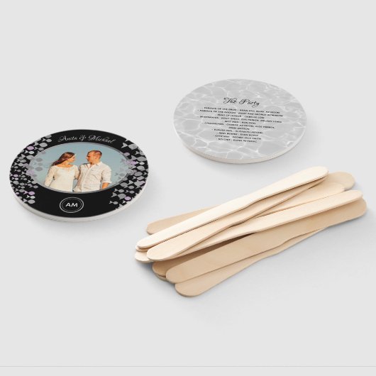 Éventail Programme Chic Black Photo Wedding (Non-assemblé)