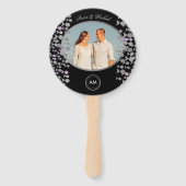 Éventail Programme Chic Black Photo Wedding (Devant)