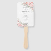 Éventail Programme Chic Delicate Blush Rose Floral Wedding (Devant)