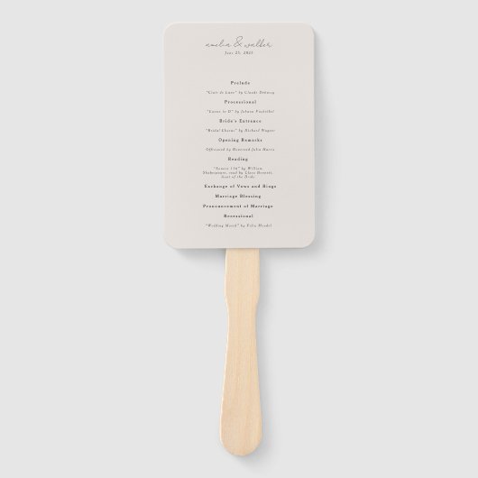 Éventail Programme classique de mariage à la crème et au ch (Devant)