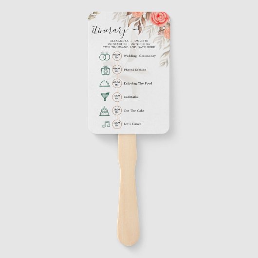 Éventail Programme classique de mariage de script et main F (Dos)