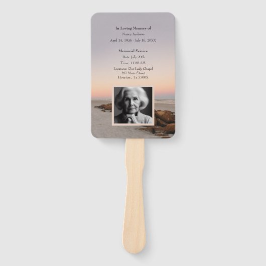 Éventail Programme commémoratif funéraire du coucher de sol (Devant)