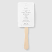 Éventail Programme Contemporain Chic Monogramme Mariage (Devant)